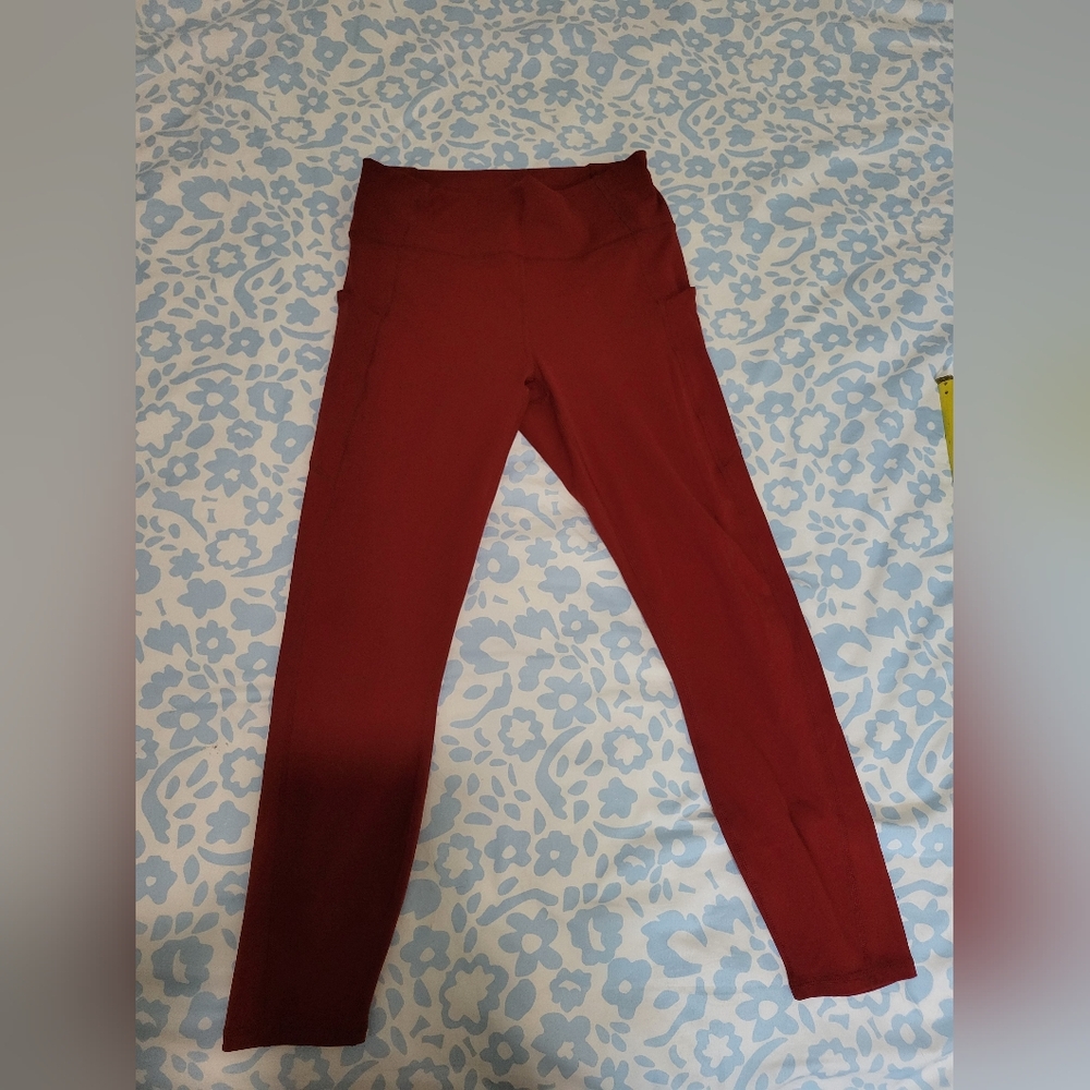 Fabletics, Women's Wine Red High-Waisted Leggings